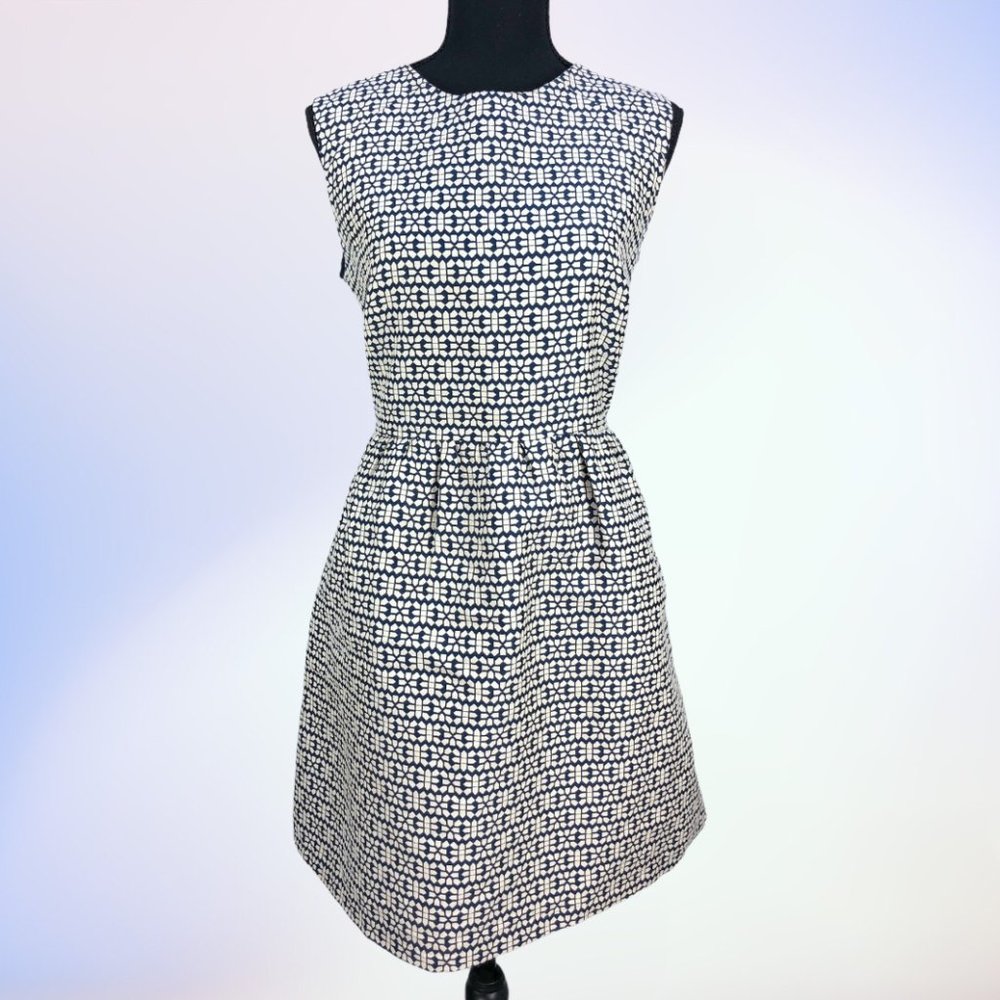 Blue/Cream PIT Amsterdam Fit & Flare Dress US Sz 6